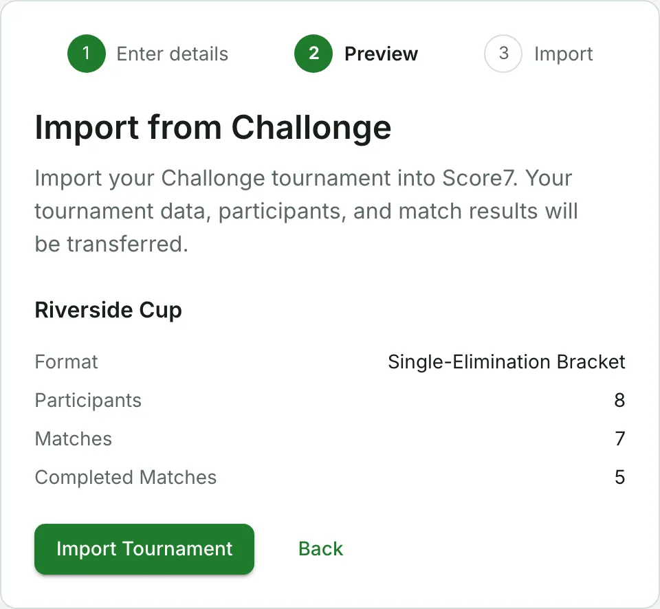 Score7 vs Challonge: which tournament maker fits your event?