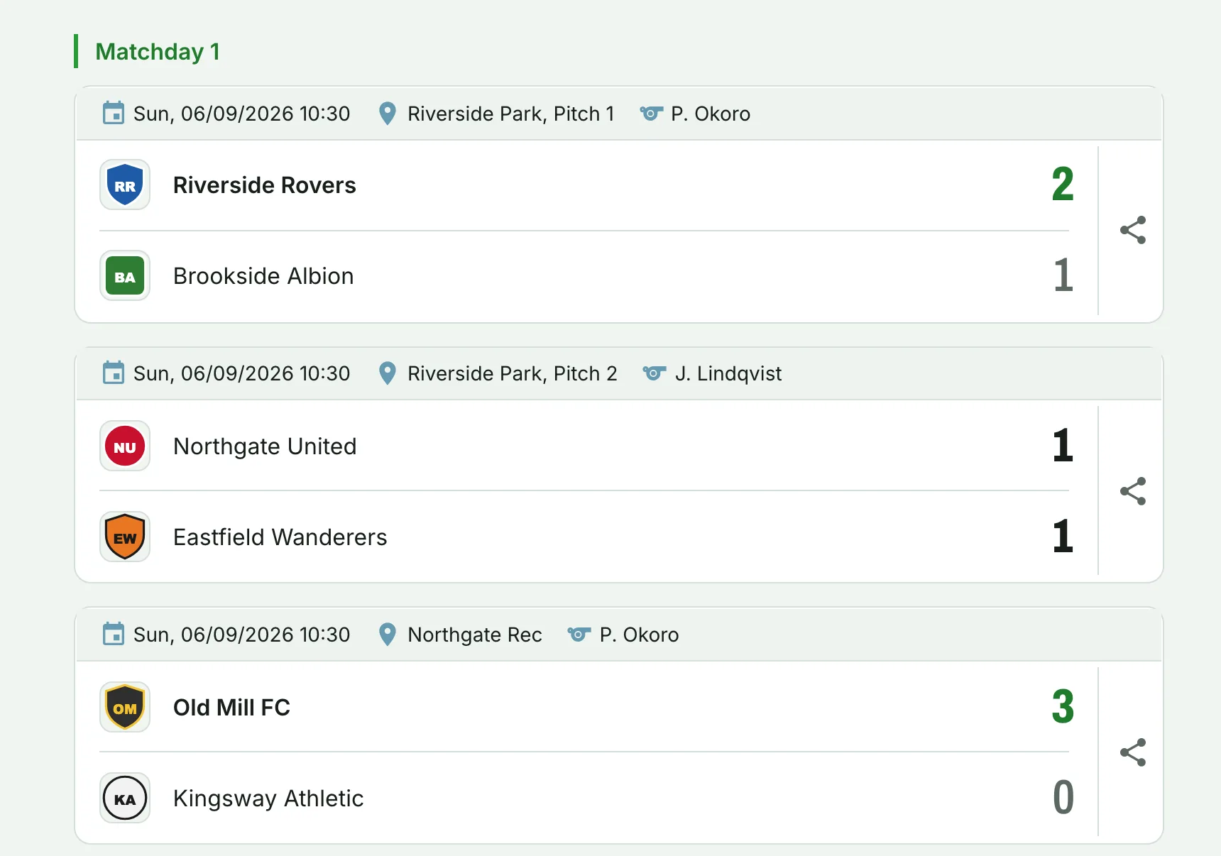 Football tournament maker: create football brackets and fixtures