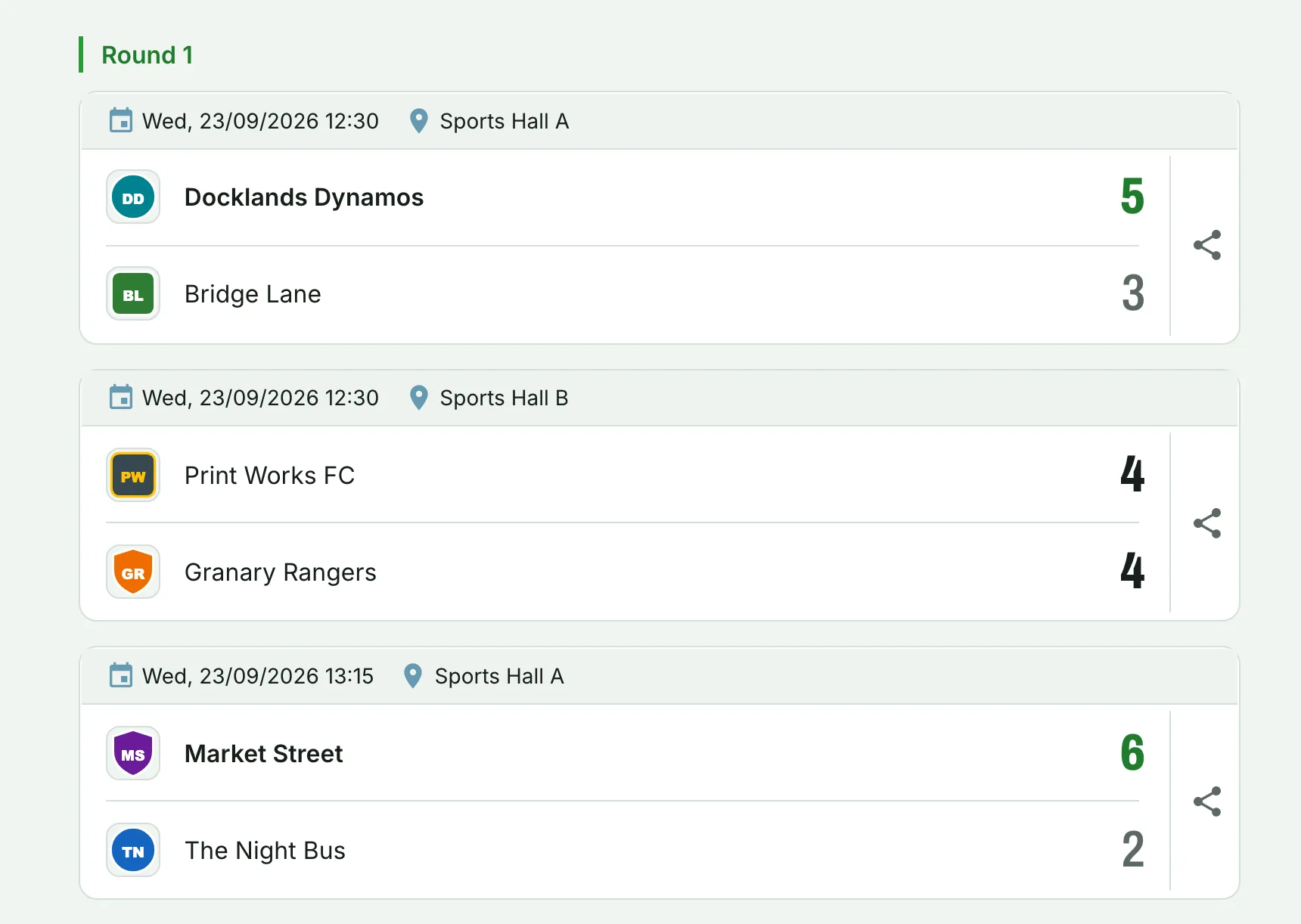 Futsal Tournament Bracket Maker: Indoor Scheduling and Live Standings