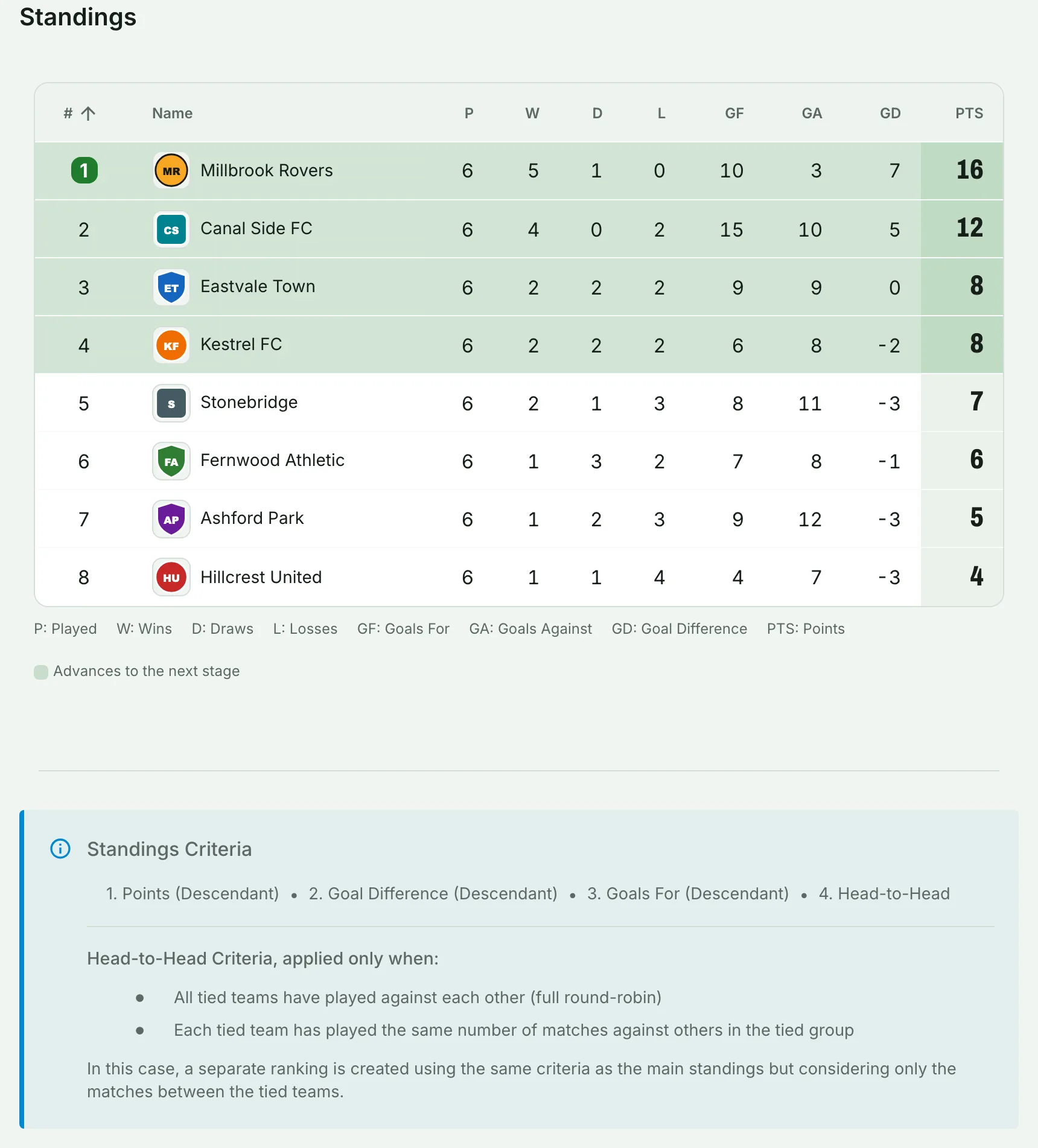 League table generator: create your league online