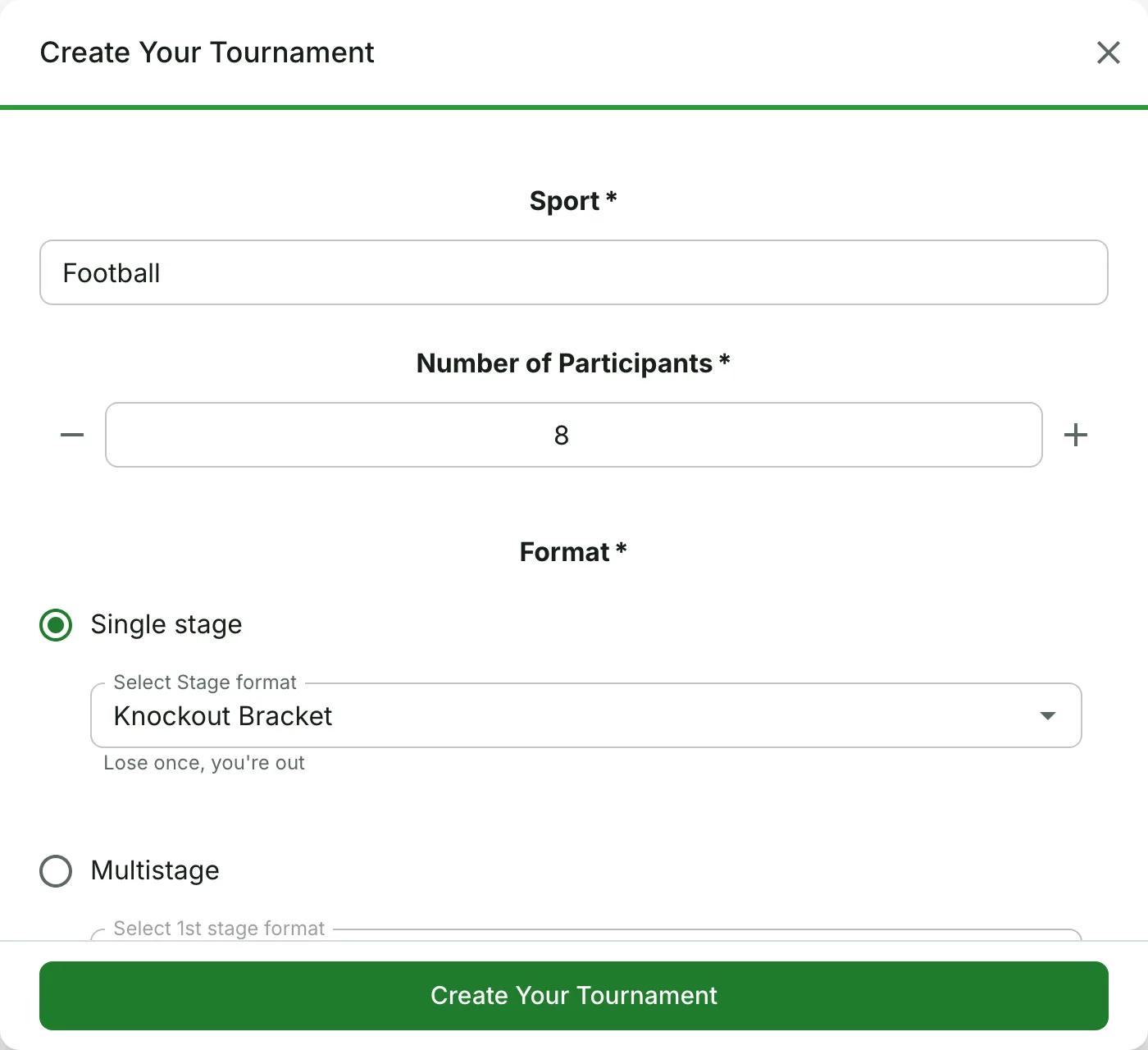 Tournament maker you can try without signing up